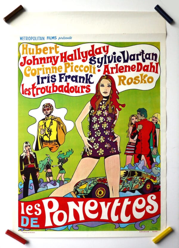 LES PONEYTTES  (Affichette Belge Original de 1968)