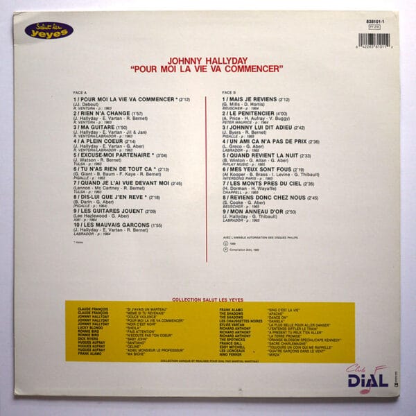 POUR MOI LA VIE VA COMMENCER  (LP DIAL - Deuxième Edition 1991) - Image 2