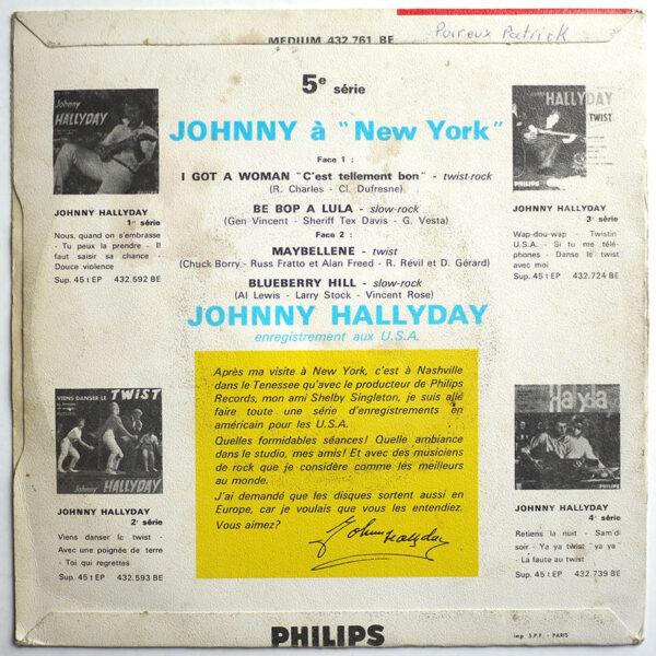 JOHNNY A NEW YORK (Réédition en Pochette Papier – Label Vert) - Image 2